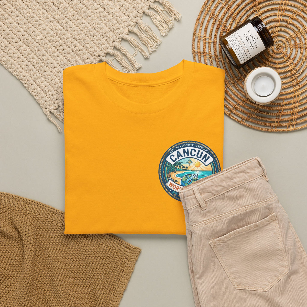 Cancun, Mexico World Traveler Unisex Heavy Cotton Tee