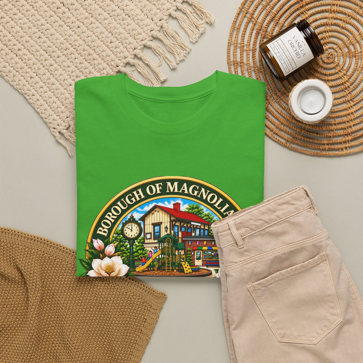 Magnolia, NJ Front Logo Unisex Heavy Cotton Tee
