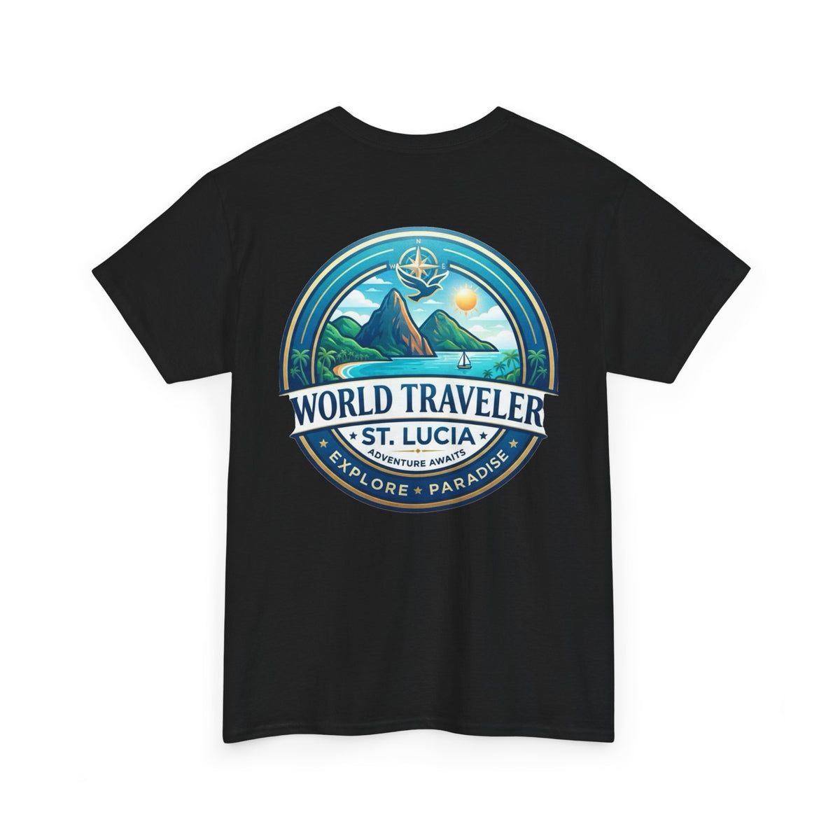 St Lucia Wotld Traveler Unisex Heavy Cotton Tee