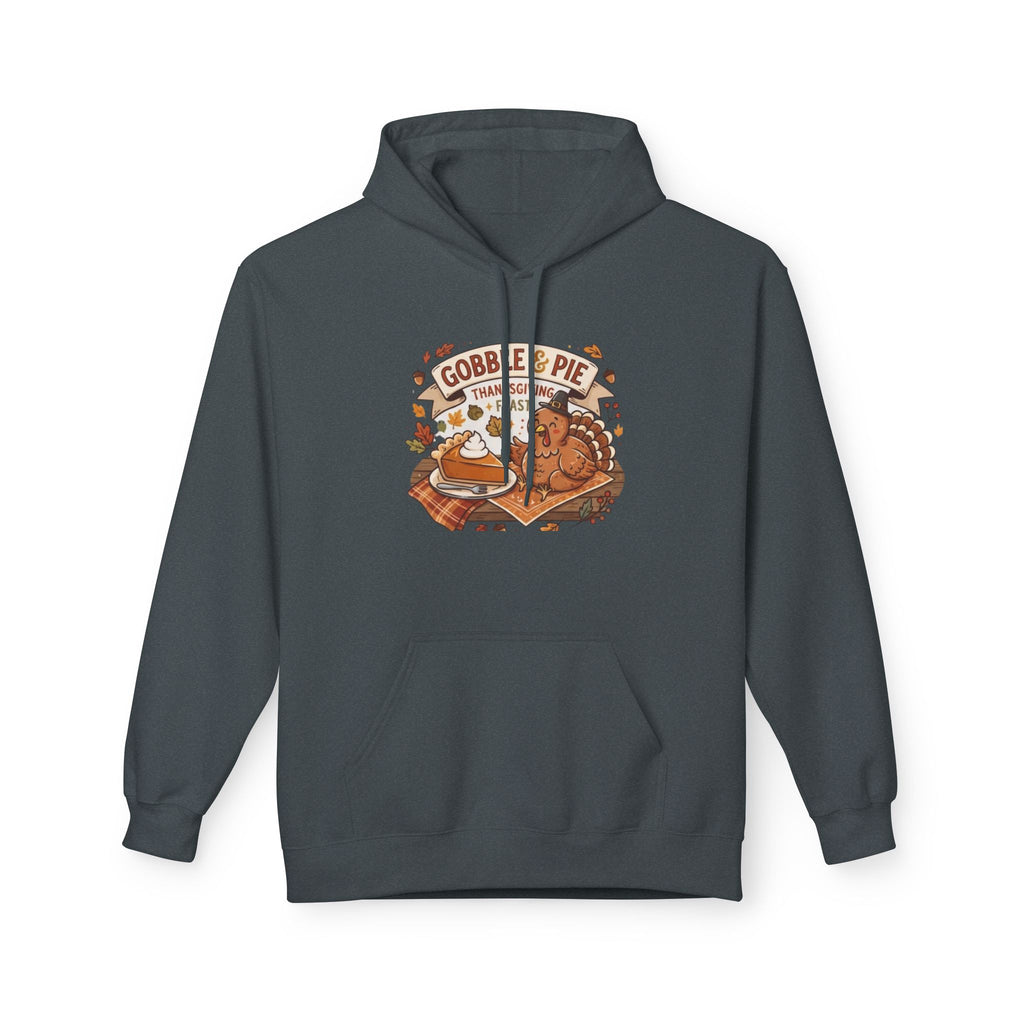 Gobble and Pie Thanksgiving Unisex Midweight Softstyle Fleece Hoodie