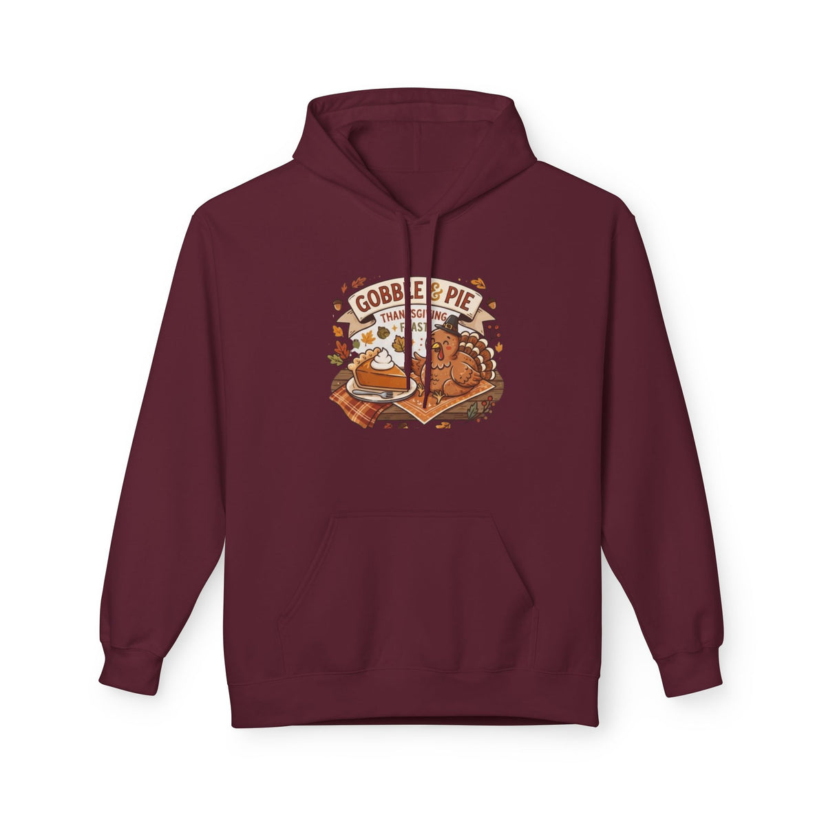 Gobble and Pie Thanksgiving Unisex Midweight Softstyle Fleece Hoodie