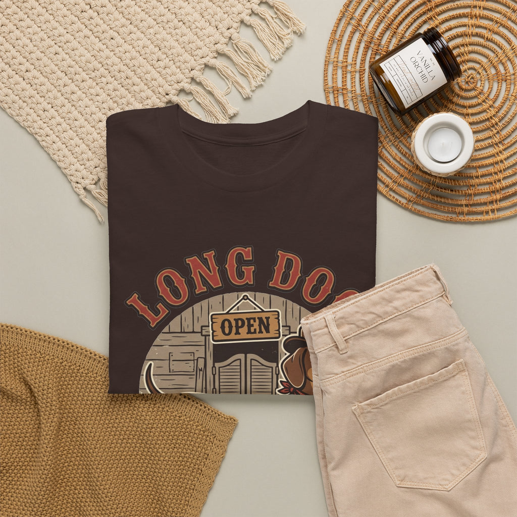 Long Dog Saloon Dachshund Unisex Heavy Cotton Tee