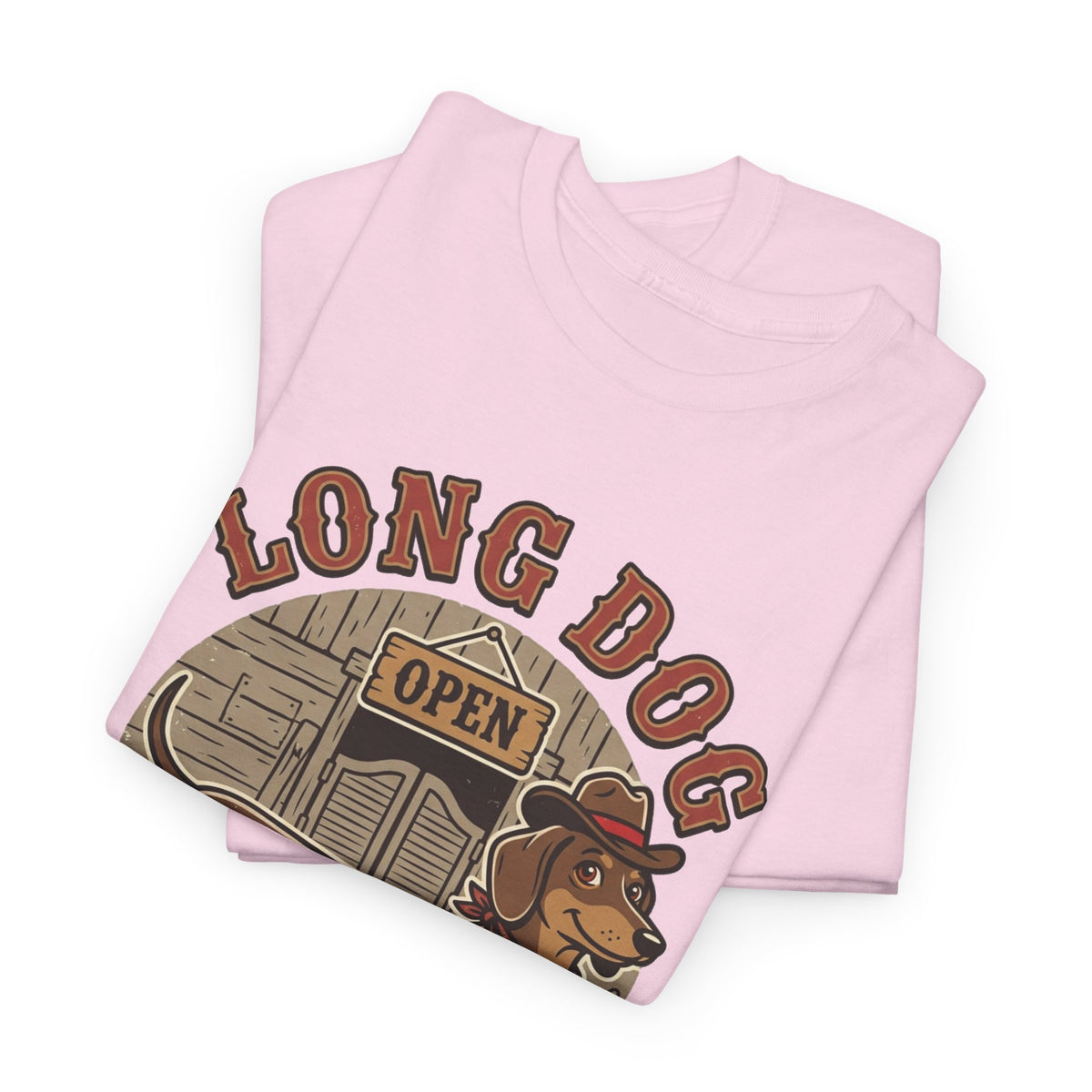 Long Dog Saloon Dachshund Unisex Heavy Cotton Tee
