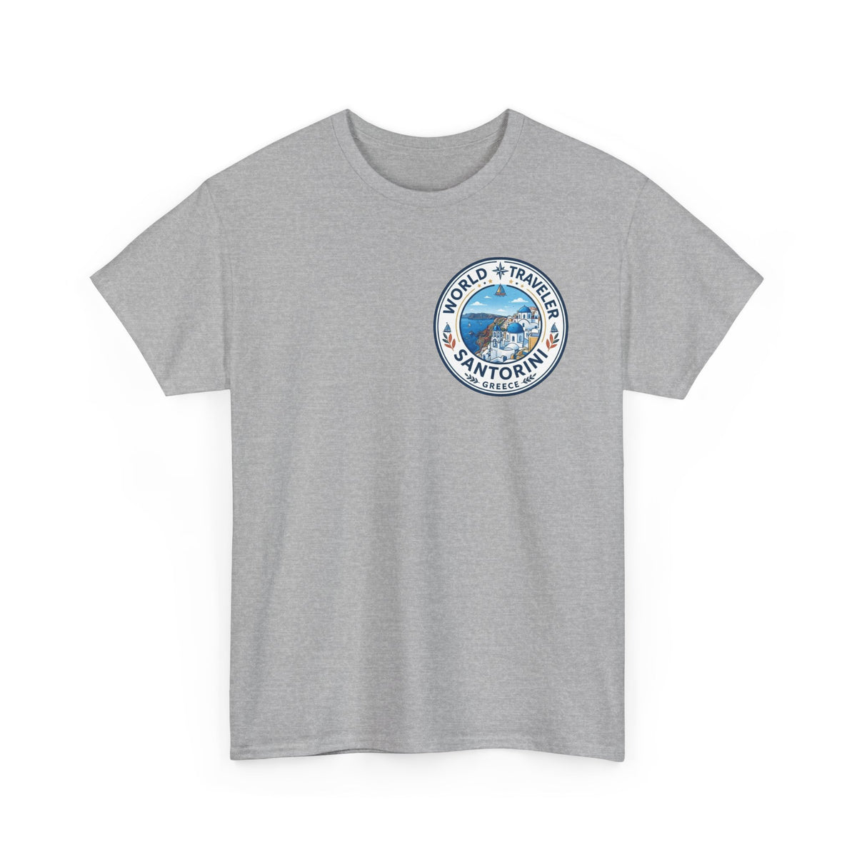 Santorini, Greece World Traveler Unisex Heavy Cotton Tee