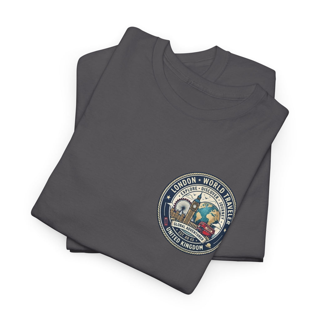 London World Traveler double sided graphics Unisex Heavy Cotton Tee