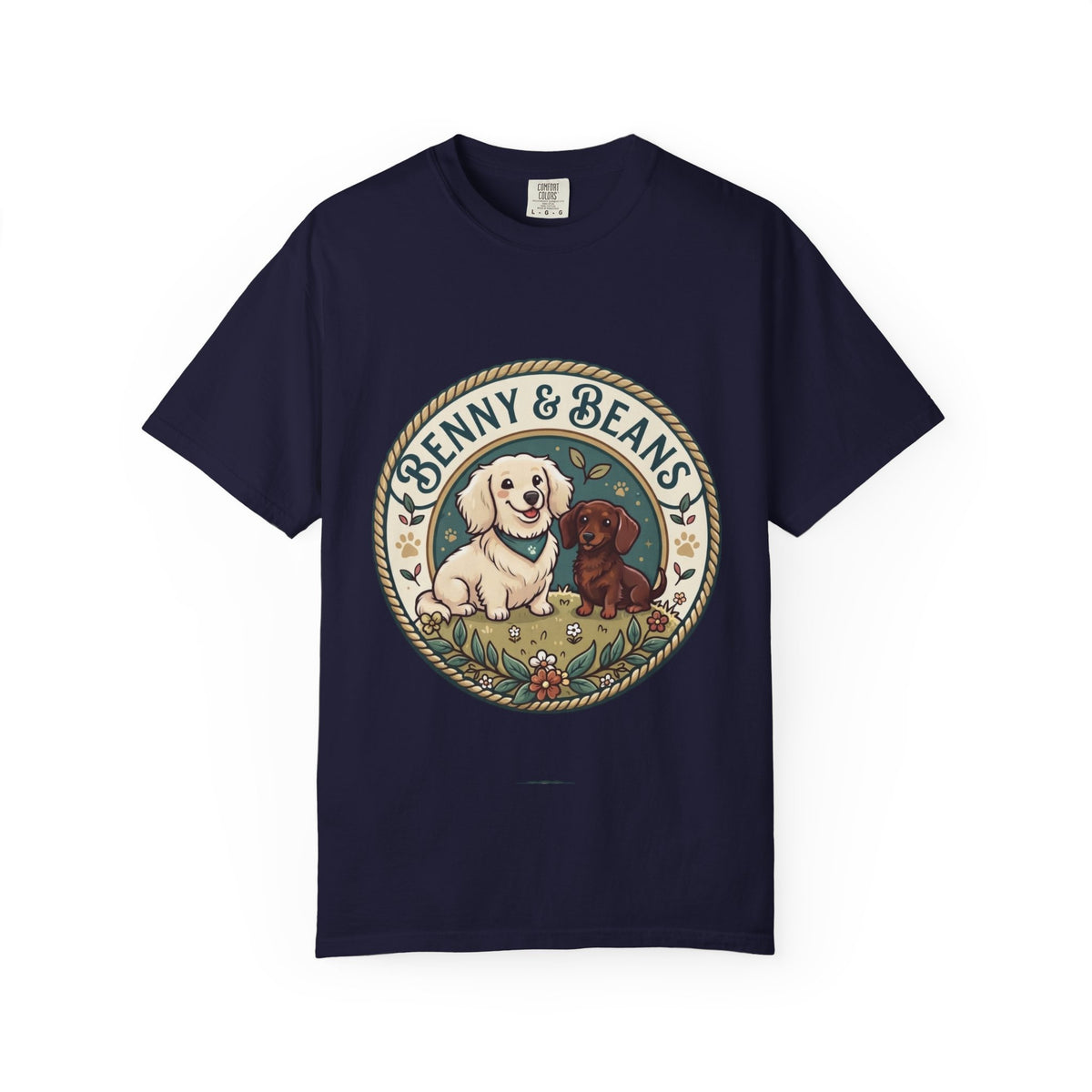 T-Shirt — Penny & Beans Vintage Dog Patch Graphic
