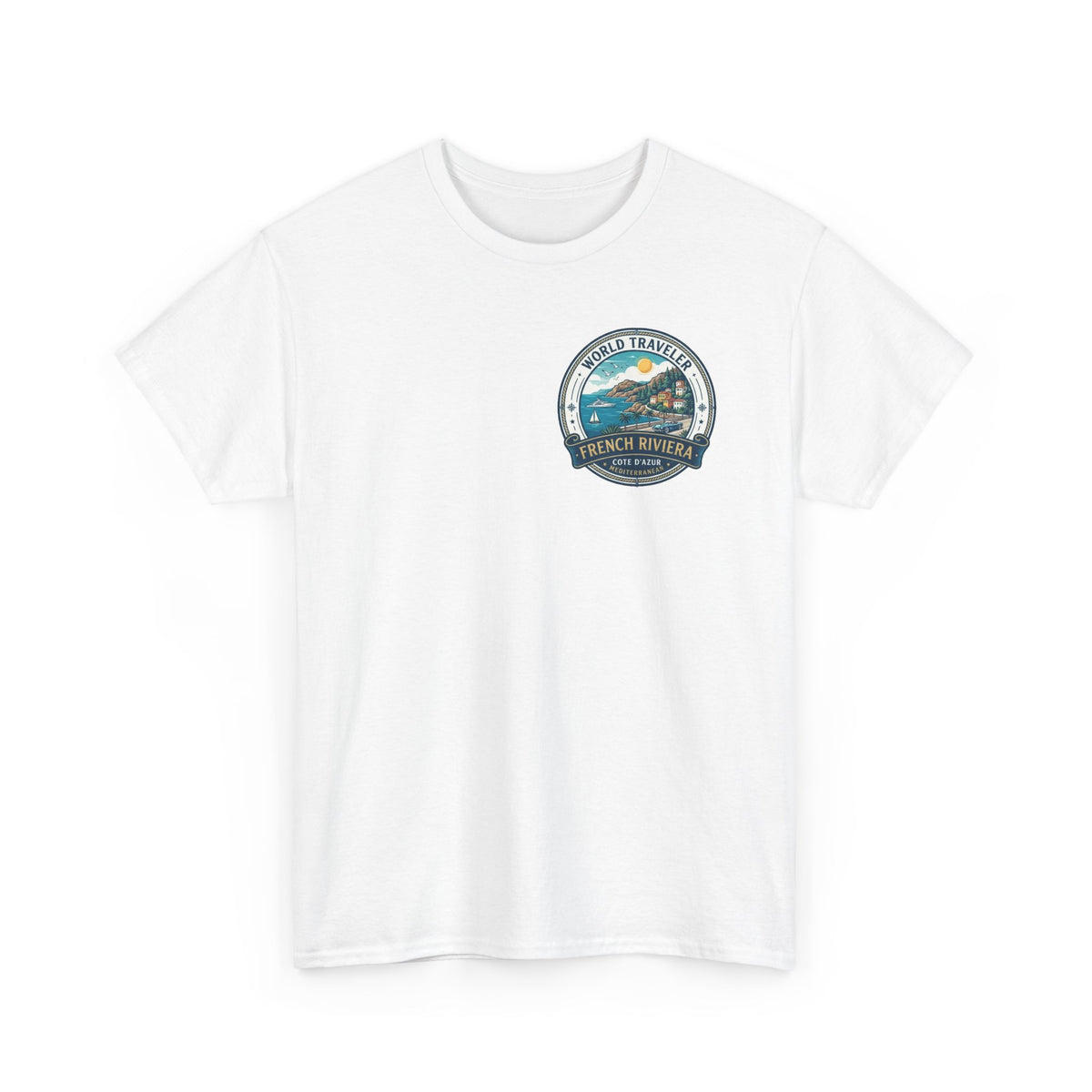 French Riviera World Traveler Unisex Heavy Cotton Tee