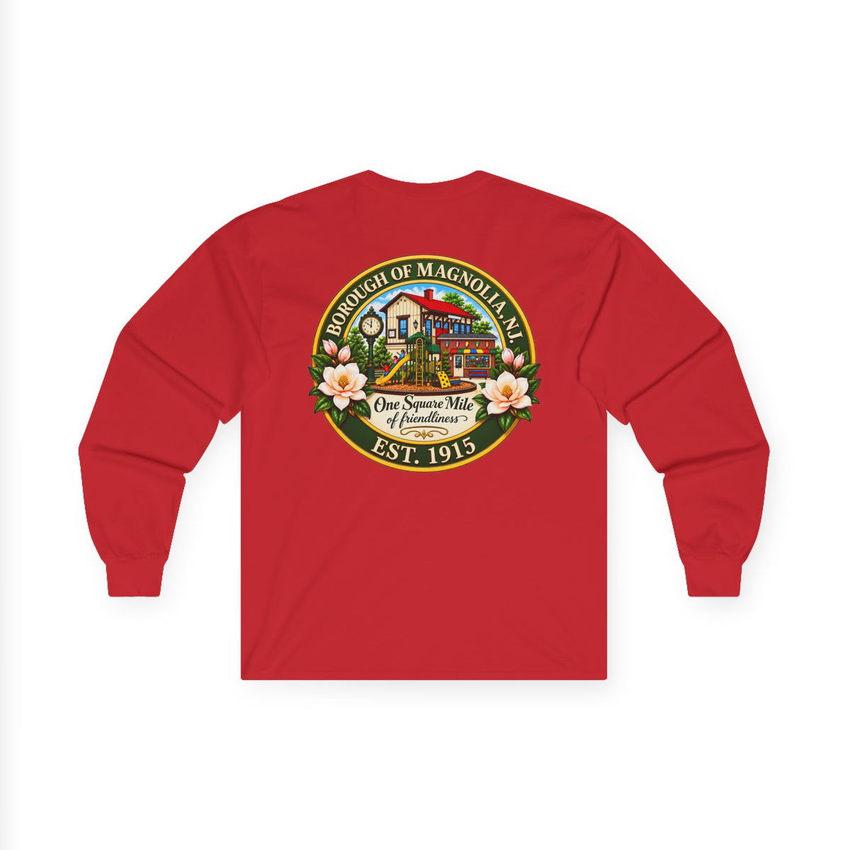 Magnolia, NJ Front and Back Logo Long Sleeve Tee Unisex Ultra Cotton