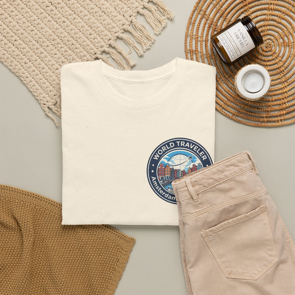 Amsterdam World Traveler Unisex Heavy Cotton Tee