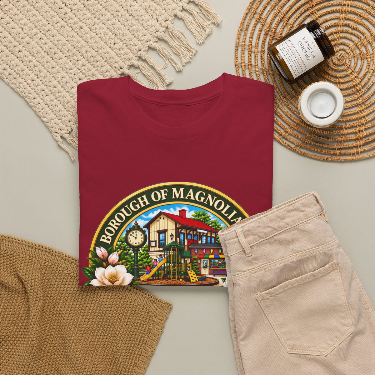 Magnolia, NJ Front Logo Unisex Heavy Cotton Tee
