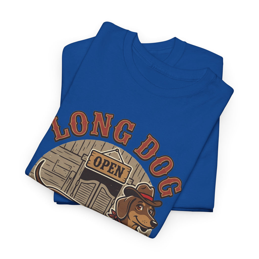 Long Dog Saloon Dachshund Unisex Heavy Cotton Tee