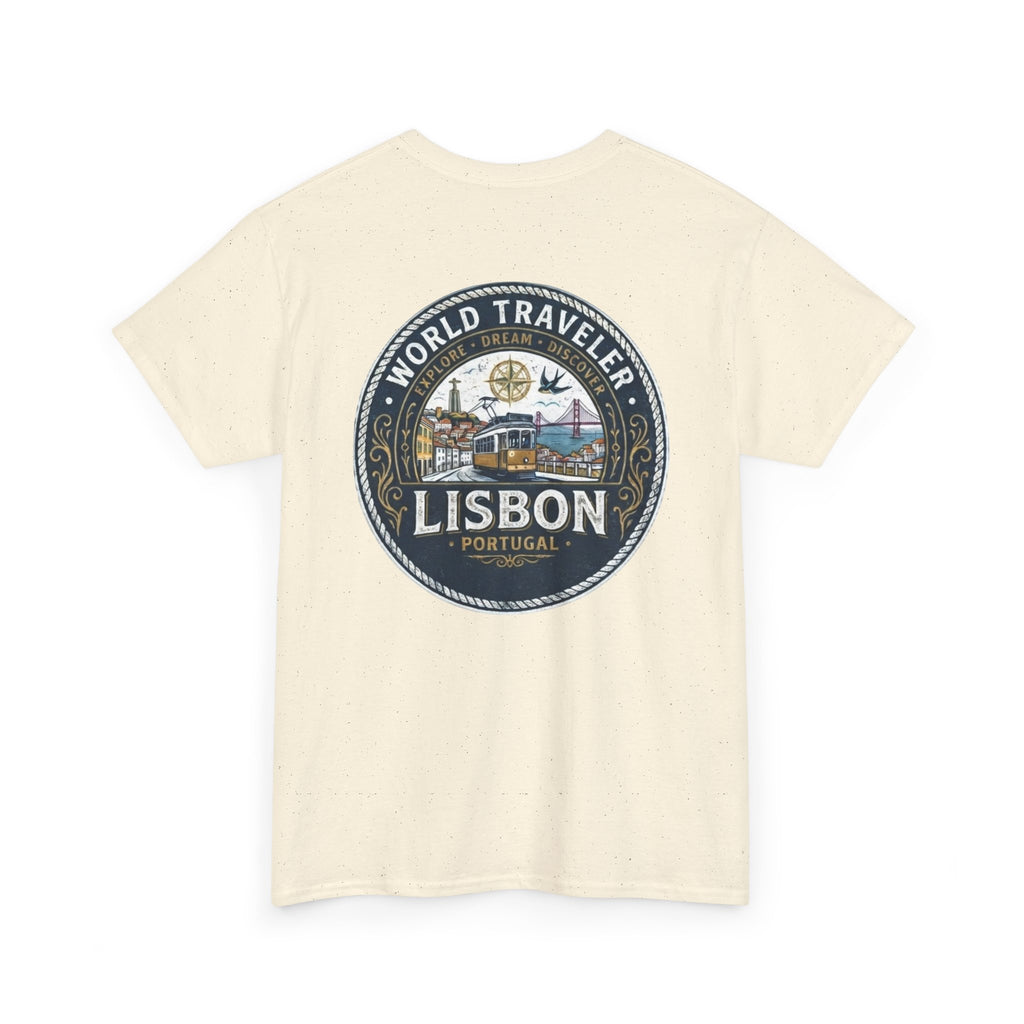 Lisbon World Traveler double sided graphics Unisex Heavy Cotton Tee