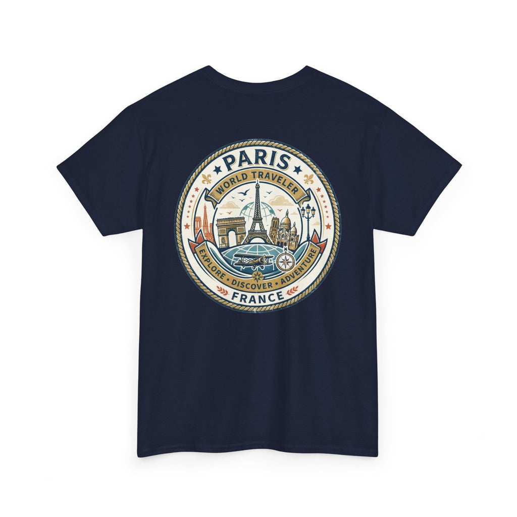 Paris, France World Traveler Unisex Heavy Cotton Tee