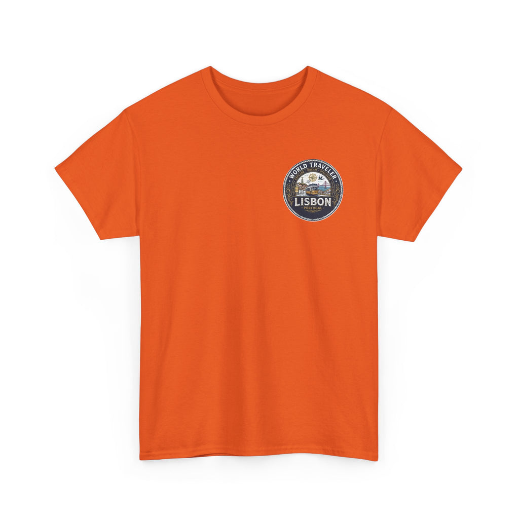 Lisbon World Traveler double sided graphics Unisex Heavy Cotton Tee