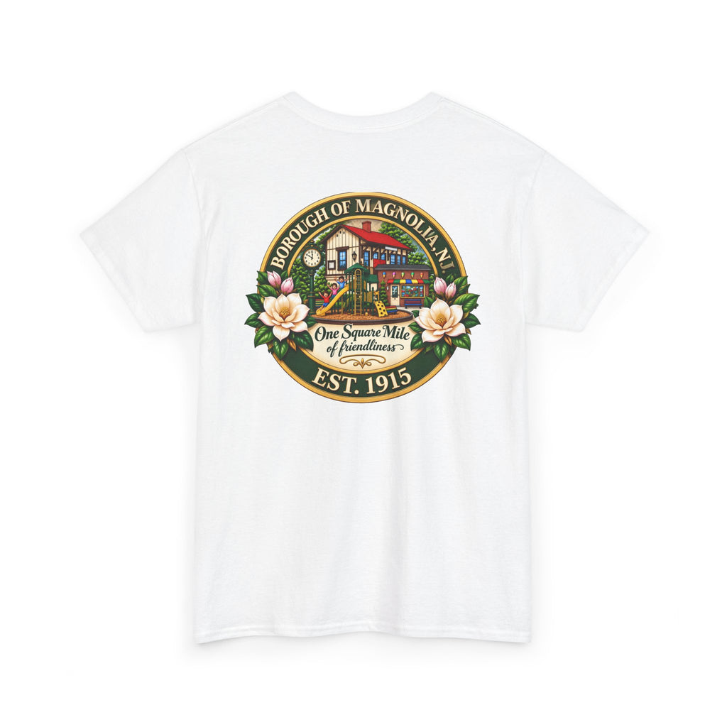 Magnolia, NJ Front and Back Logo Unisex Heavy Cotton Tee
