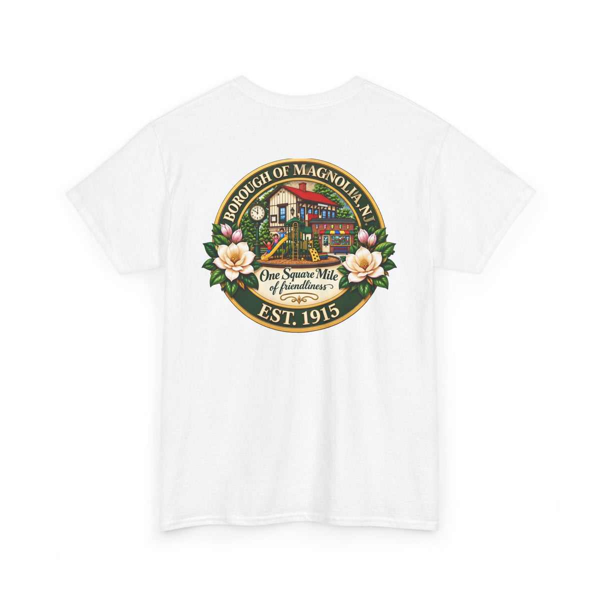 Magnolia, NJ Front and Back Logo Unisex Heavy Cotton Tee