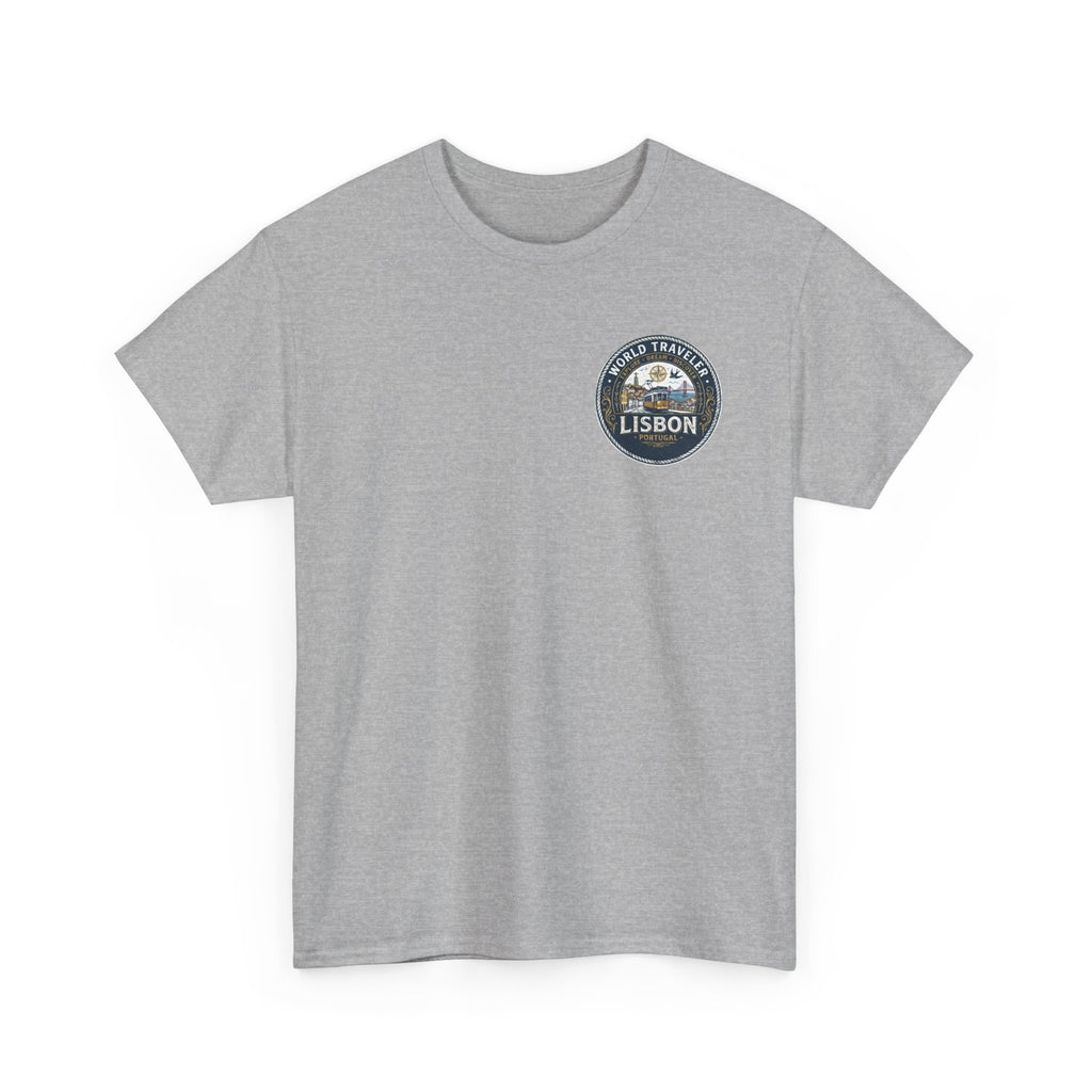 Lisbon World Traveler double sided graphics Unisex Heavy Cotton Tee