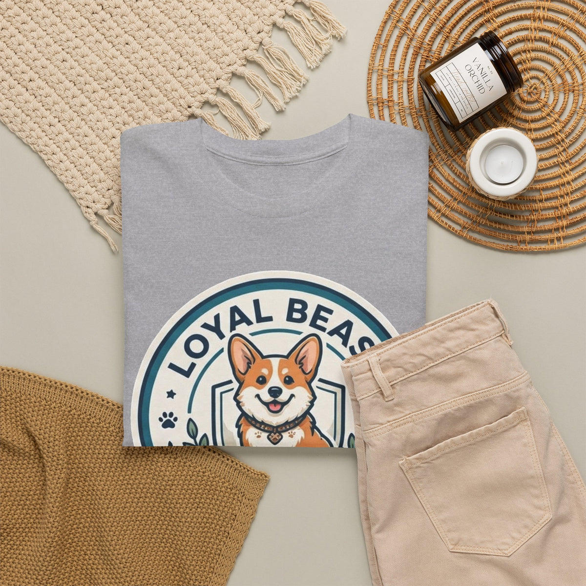 Loyal Beast Corgi Unisex Heavy Cotton Tee