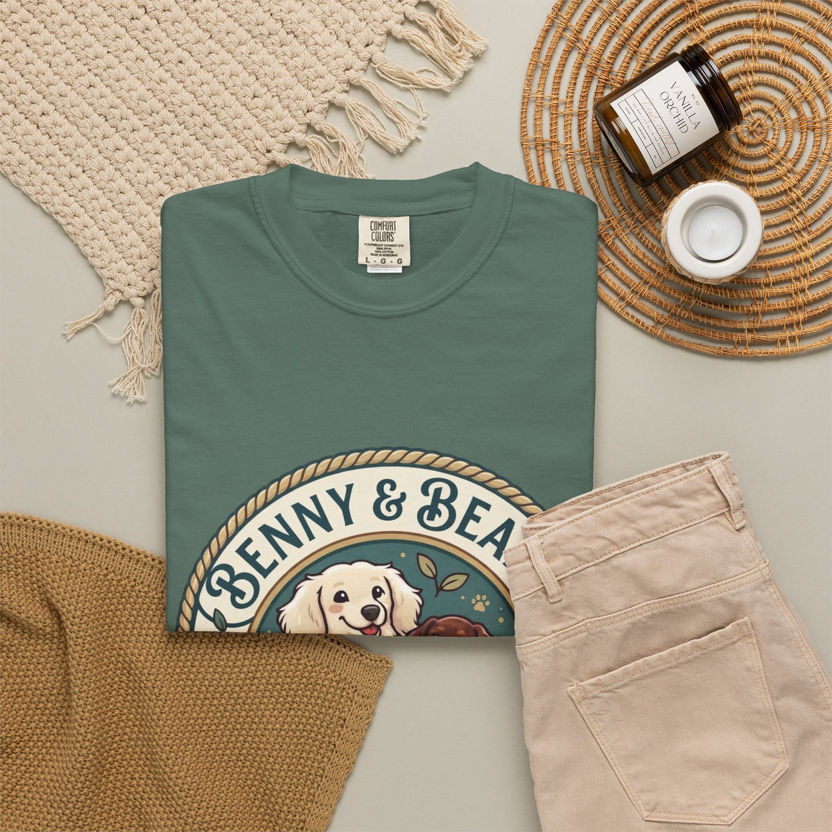 T-Shirt — Penny & Beans Vintage Dog Patch Graphic