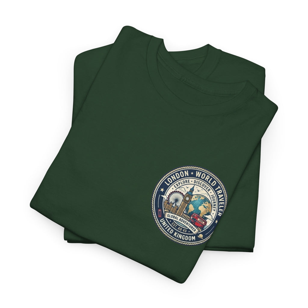 London World Traveler double sided graphics Unisex Heavy Cotton Tee