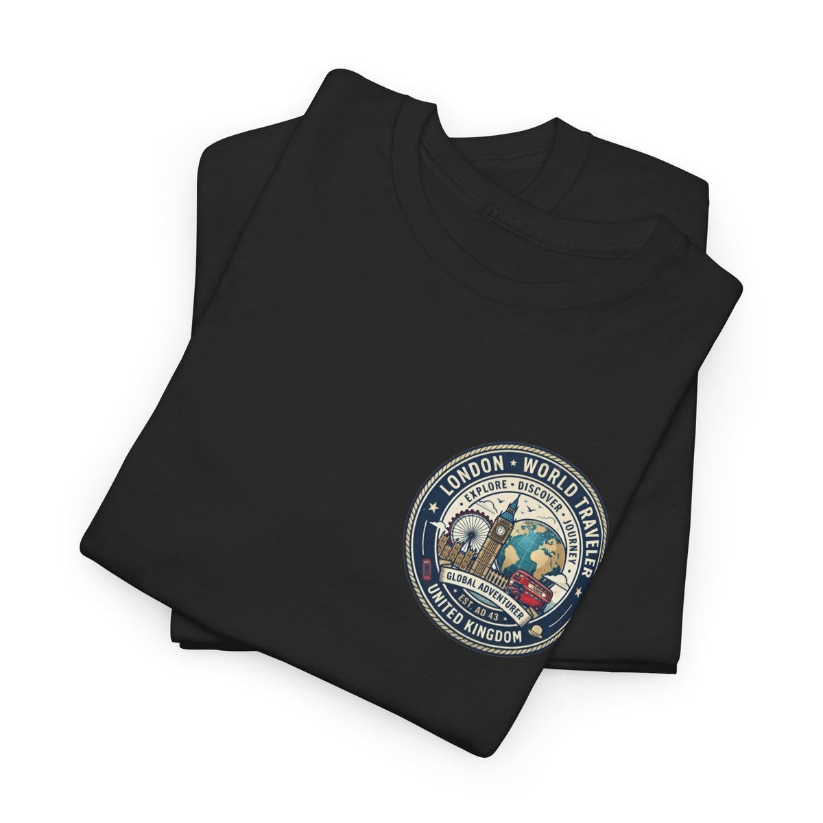 London World Traveler double sided graphics Unisex Heavy Cotton Tee