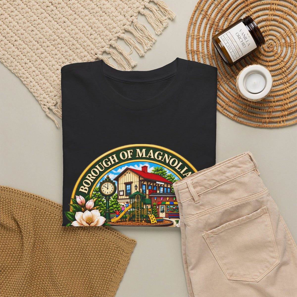 Magnolia, NJ Front Logo Unisex Heavy Cotton Tee