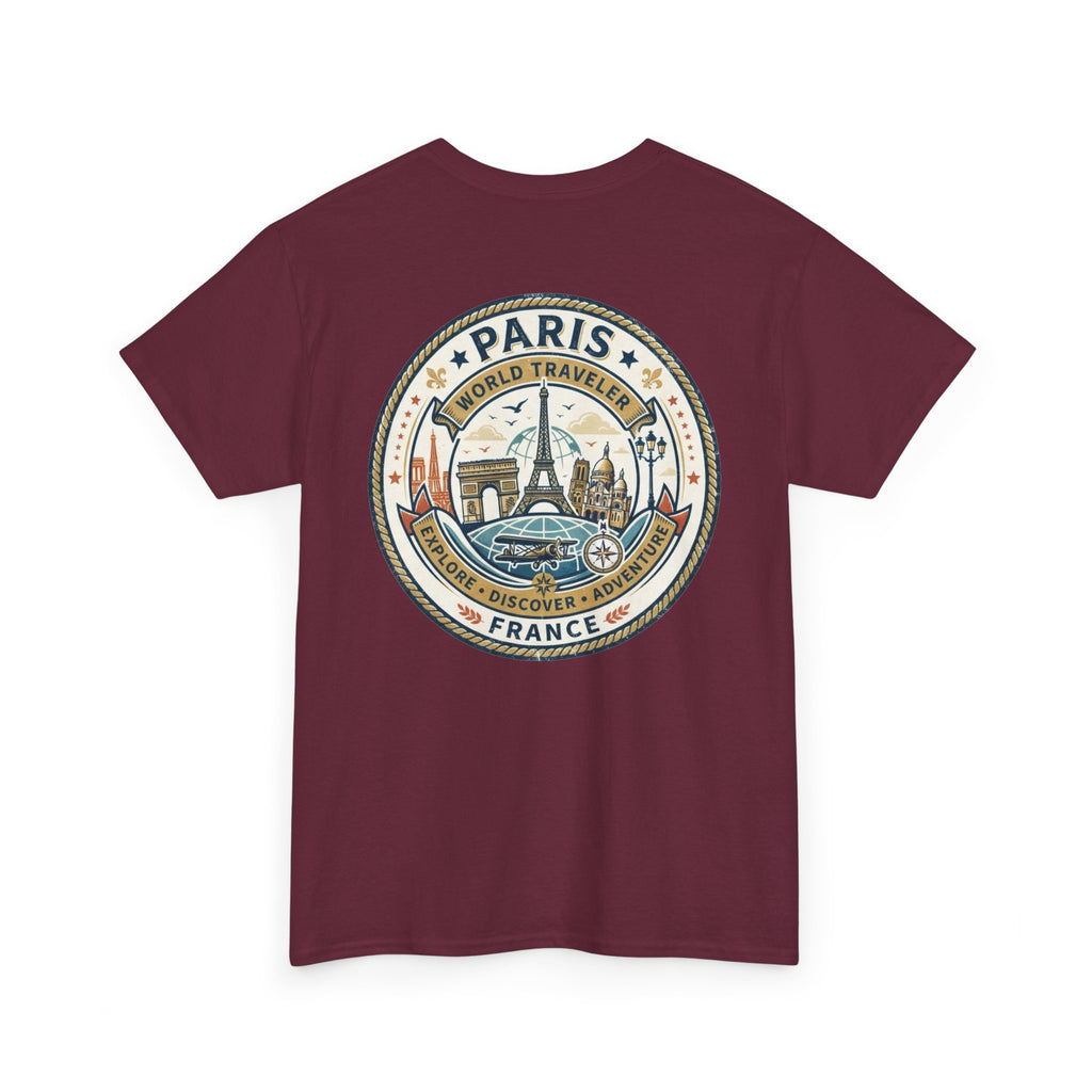 Paris, France World Traveler Unisex Heavy Cotton Tee