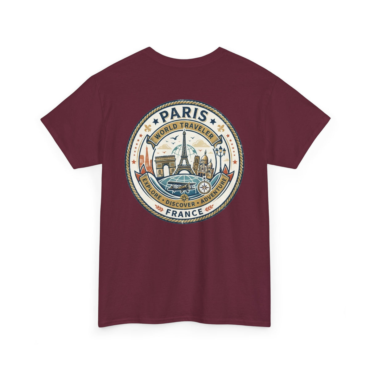 Paris, France World Traveler Unisex Heavy Cotton Tee