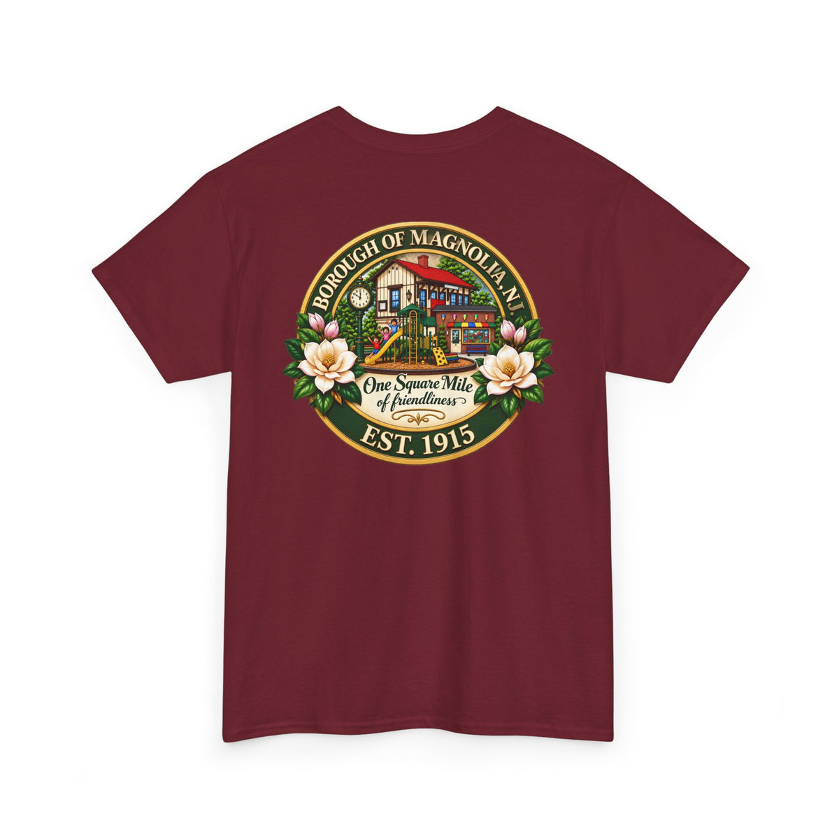 Magnolia, NJ Front and Back Logo Unisex Heavy Cotton Tee