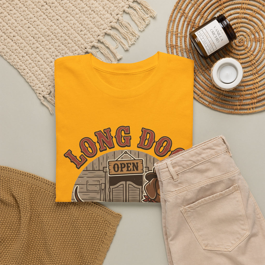 Long Dog Saloon Dachshund Unisex Heavy Cotton Tee