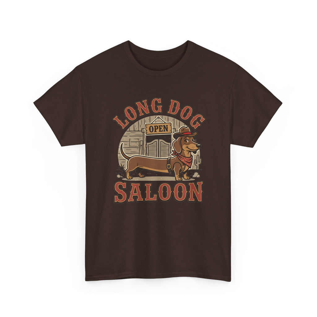 Long Dog Saloon Dachshund Unisex Heavy Cotton Tee