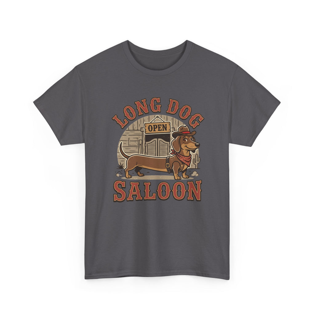 Long Dog Saloon Dachshund Unisex Heavy Cotton Tee