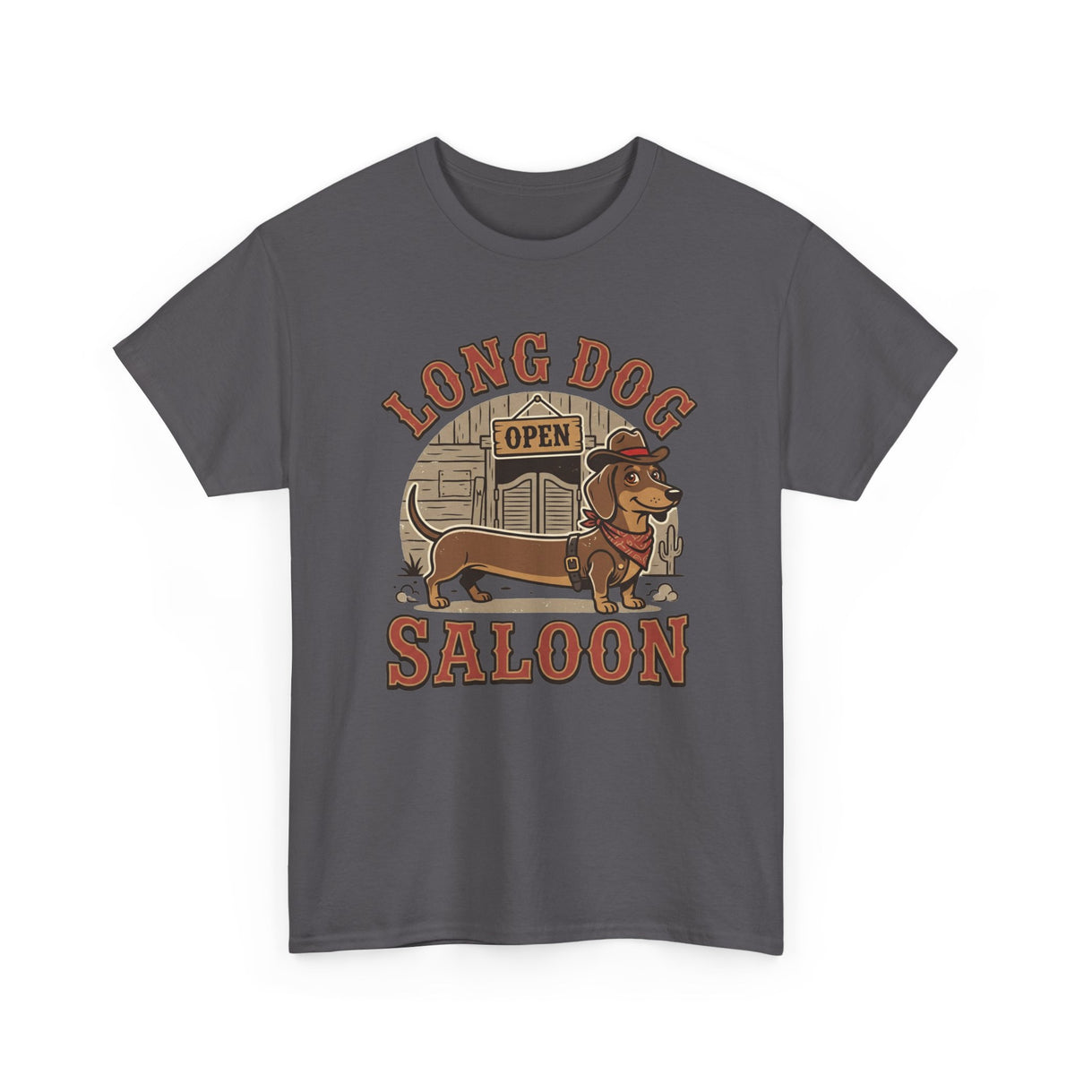 Long Dog Saloon Dachshund Unisex Heavy Cotton Tee
