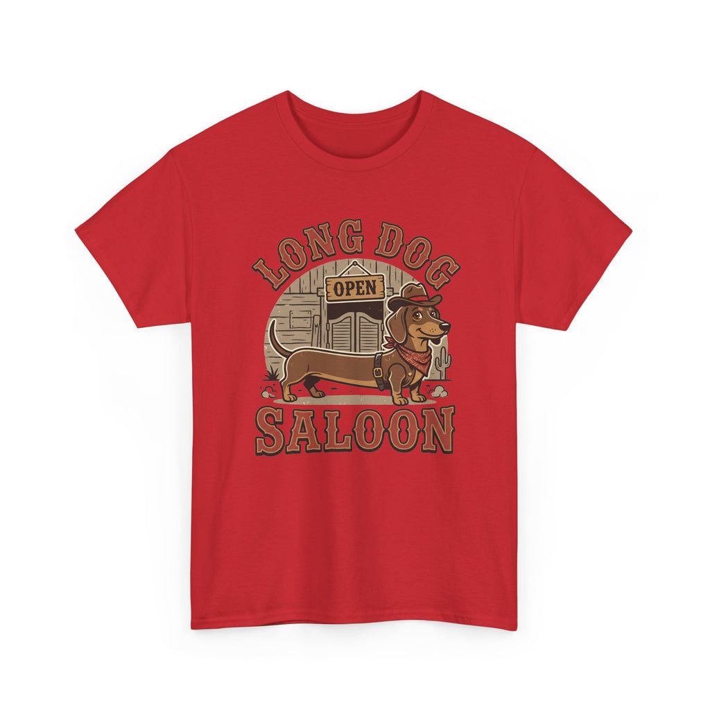 Long Dog Saloon Dachshund Unisex Heavy Cotton Tee