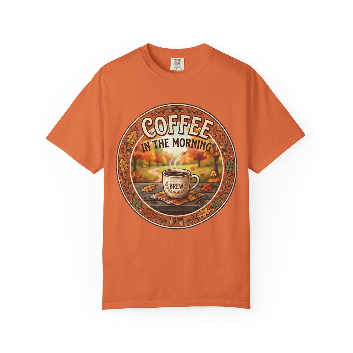 Coffee in the Morning T-Shirt | Vintage Fall Coffee Cup, Autumn Leaves