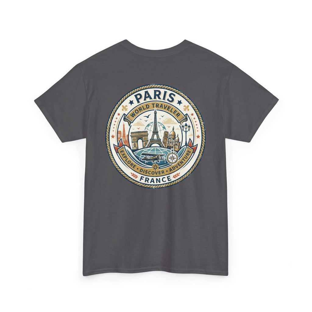 Paris, France World Traveler Unisex Heavy Cotton Tee