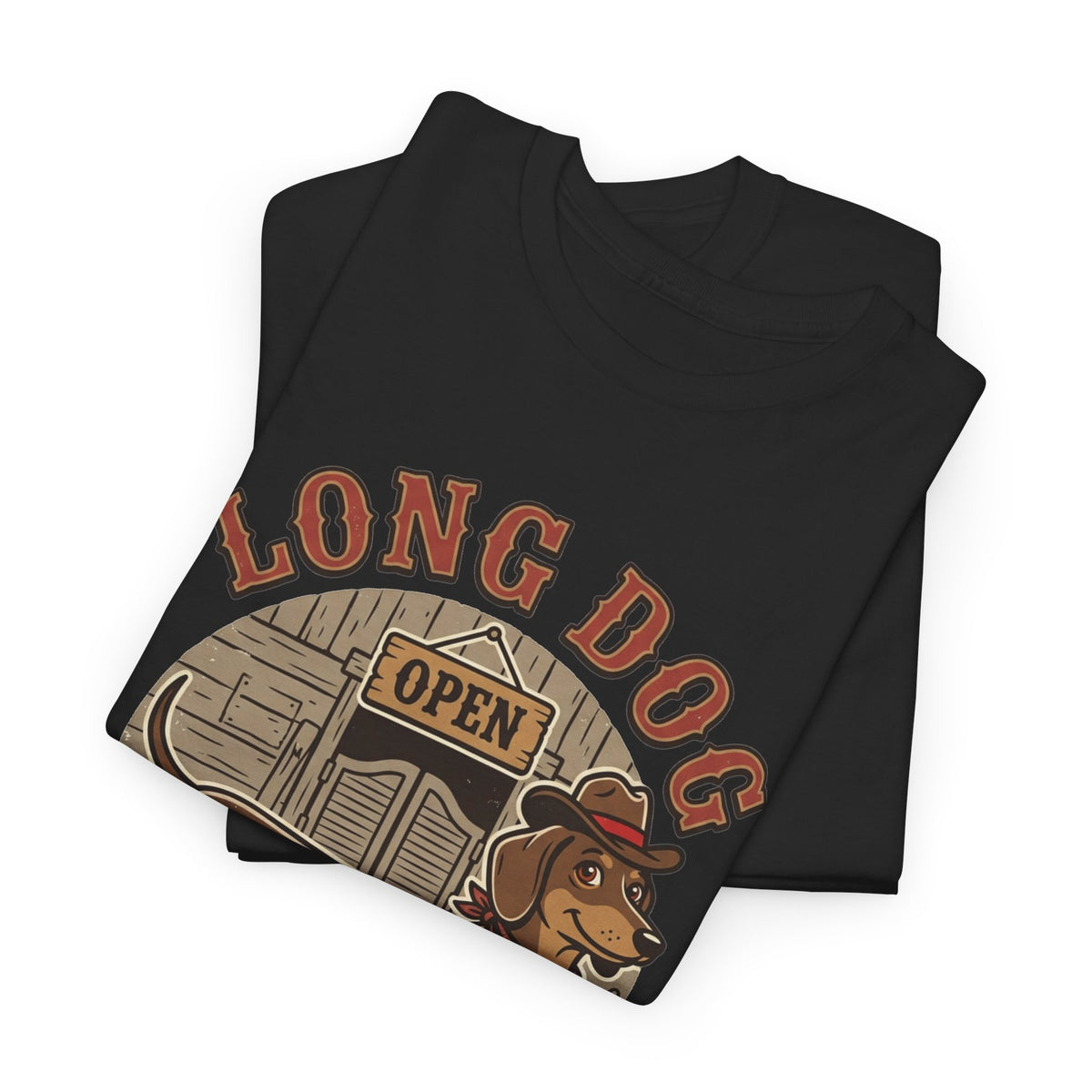 Long Dog Saloon Dachshund Unisex Heavy Cotton Tee