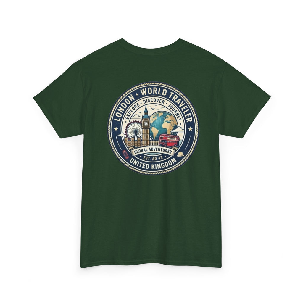 London World Traveler double sided graphics Unisex Heavy Cotton Tee