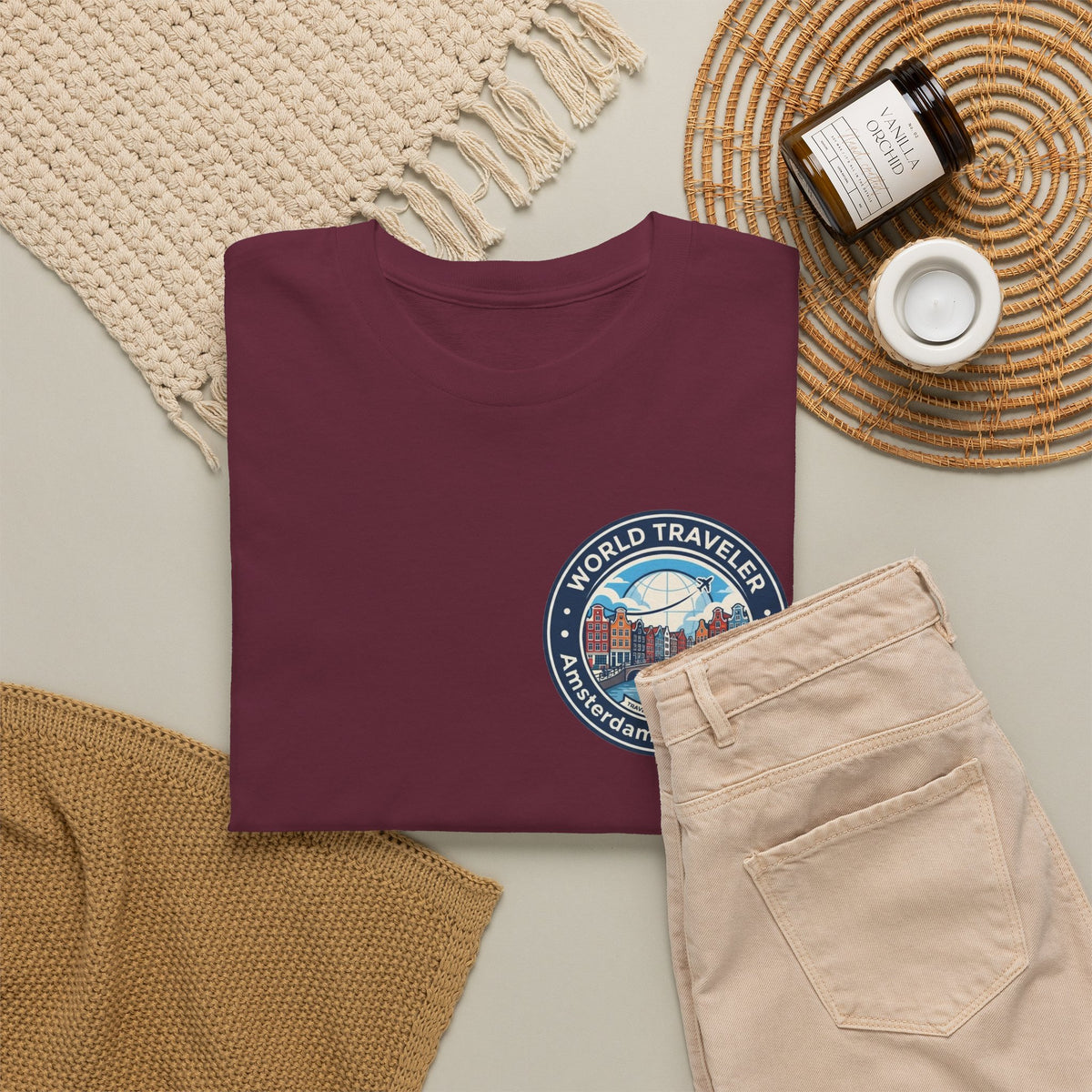 Amsterdam World Traveler Unisex Heavy Cotton Tee