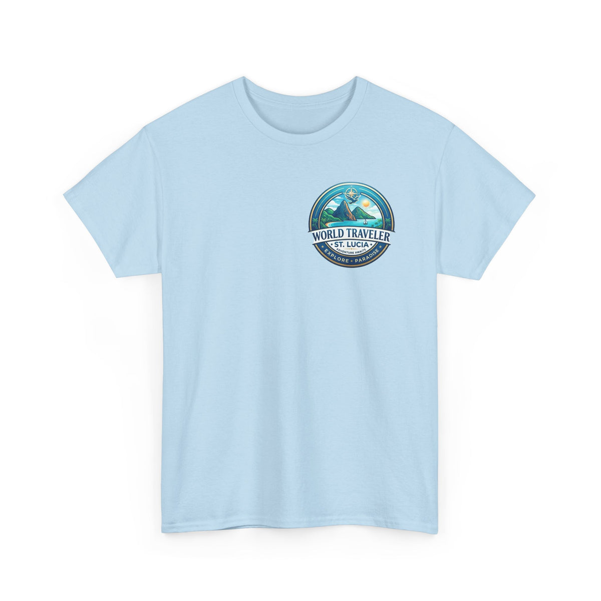 St Lucia Wotld Traveler Unisex Heavy Cotton Tee