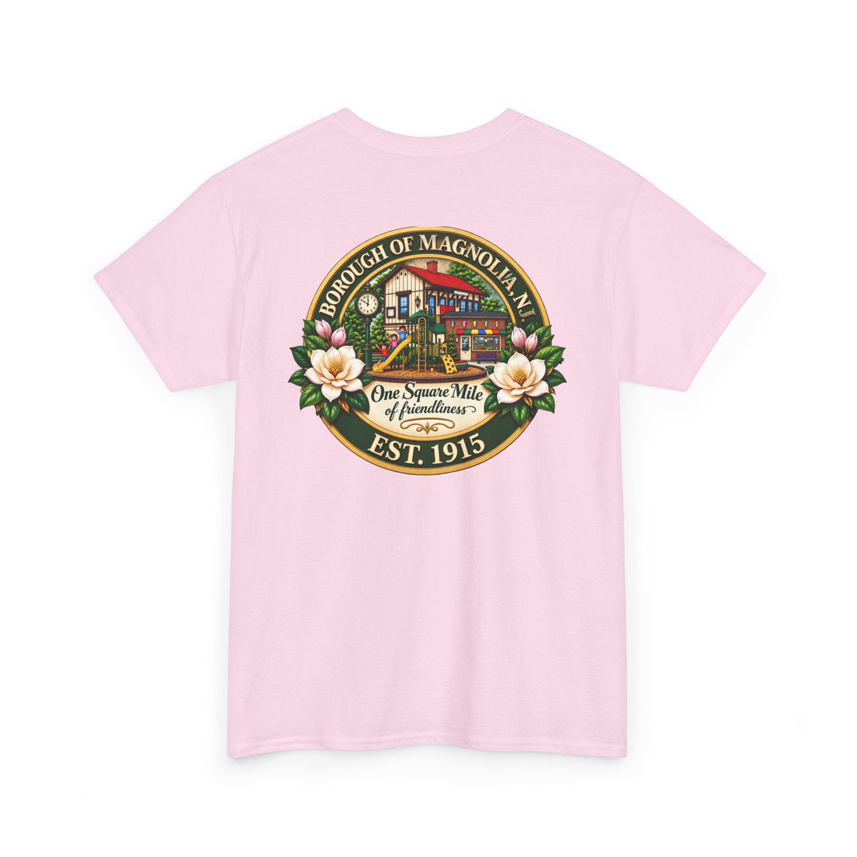 Magnolia, NJ Front and Back Logo Unisex Heavy Cotton Tee