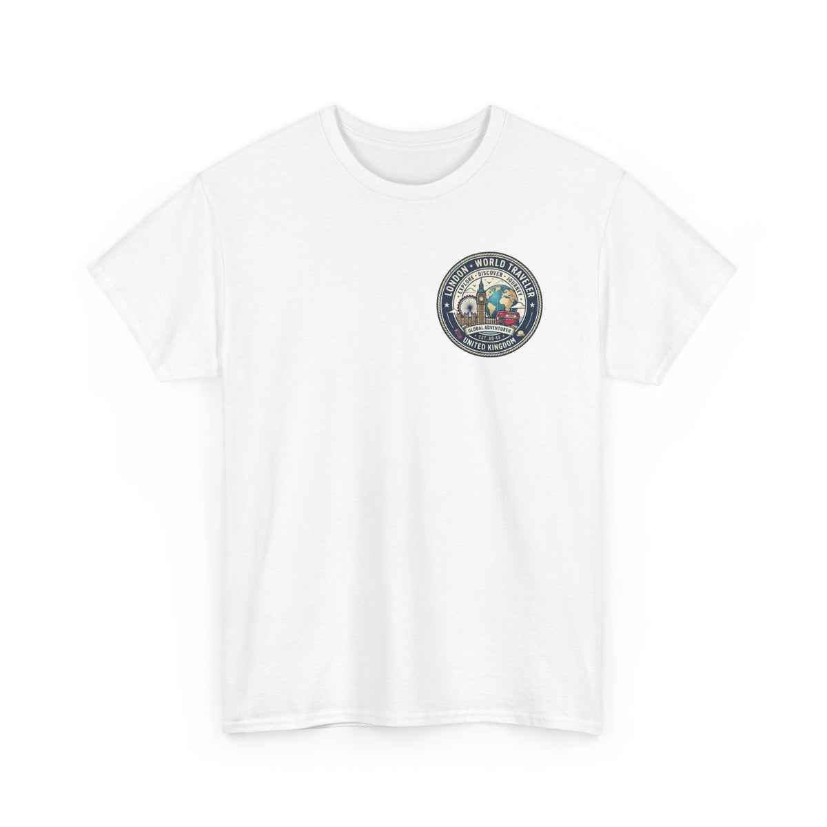 London World Traveler double sided graphics Unisex Heavy Cotton Tee