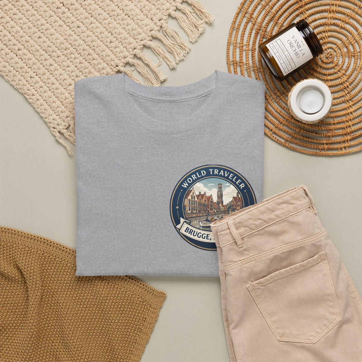 Brugge, Belgium World Traveler Unisex Heavy Cotton Tee