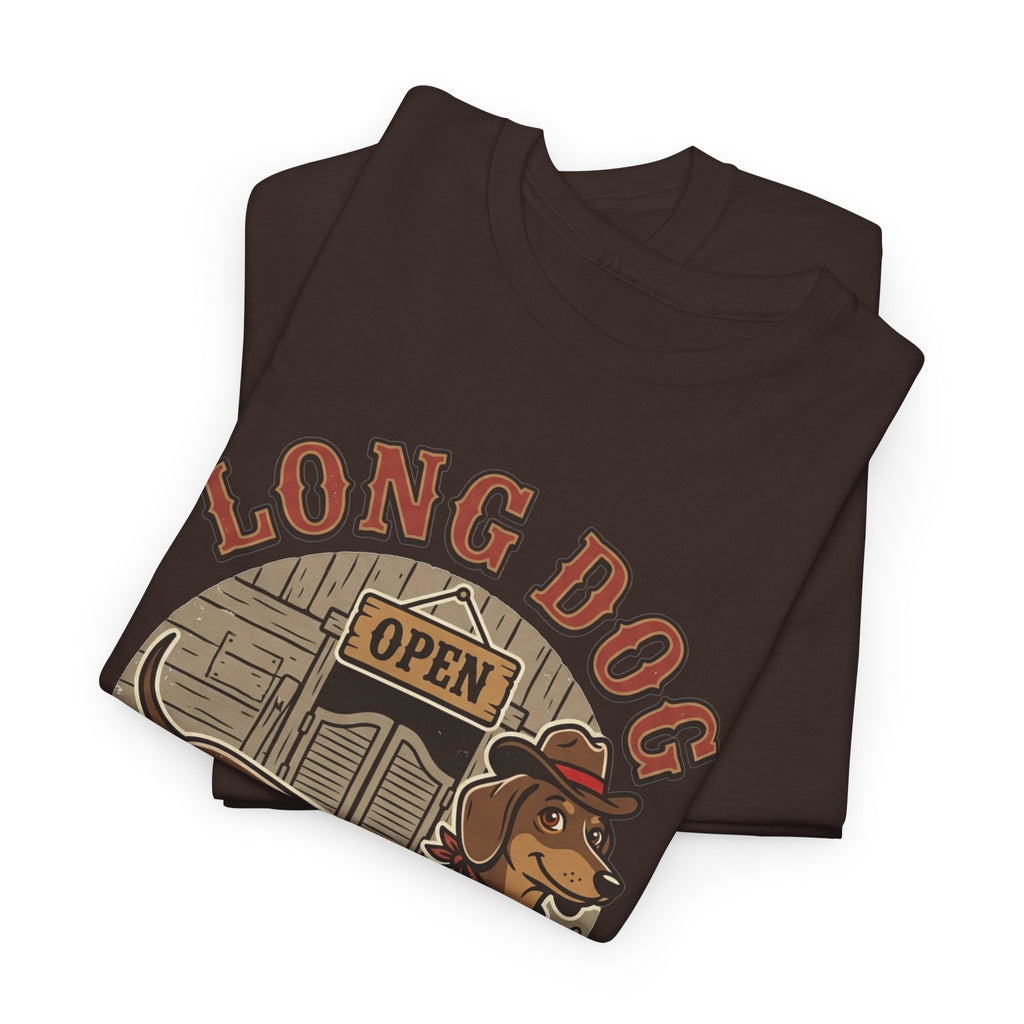 Long Dog Saloon Dachshund Unisex Heavy Cotton Tee