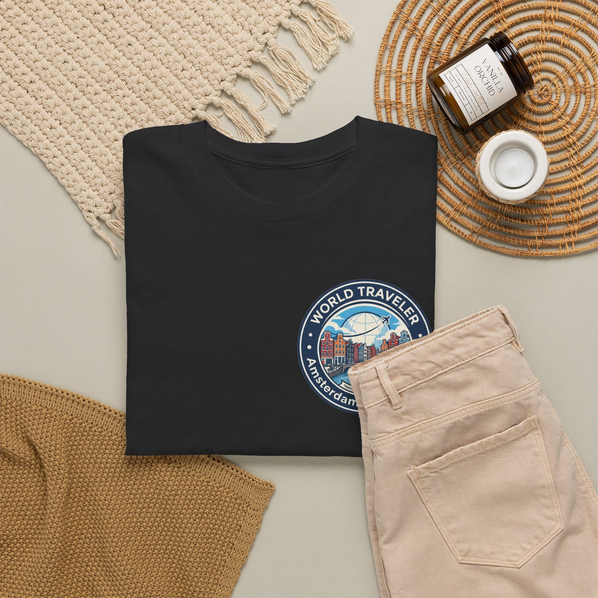 Amsterdam World Traveler Unisex Heavy Cotton Tee