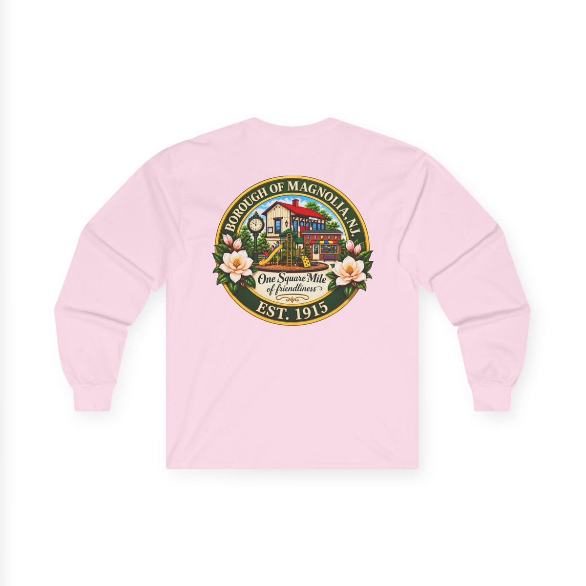 Magnolia, NJ Front and Back Logo Long Sleeve Tee Unisex Ultra Cotton