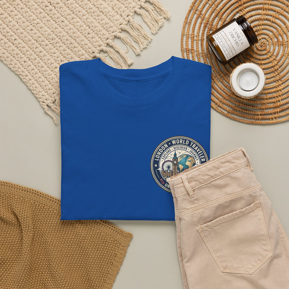 London World Traveler double sided graphics Unisex Heavy Cotton Tee