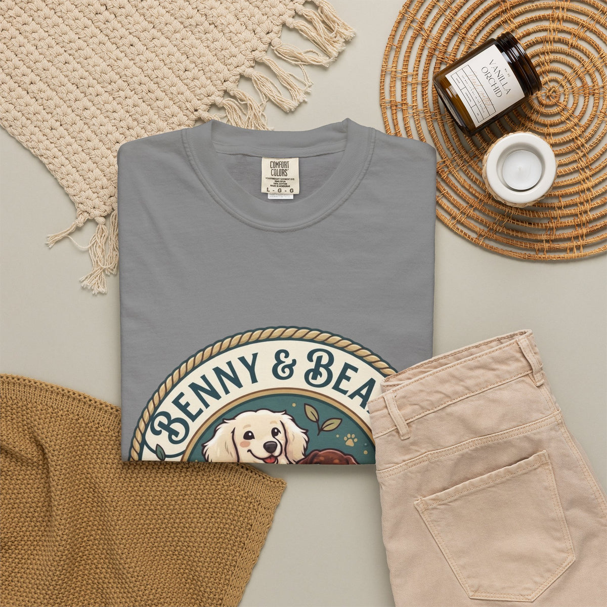 T-Shirt — Penny & Beans Vintage Dog Patch Graphic