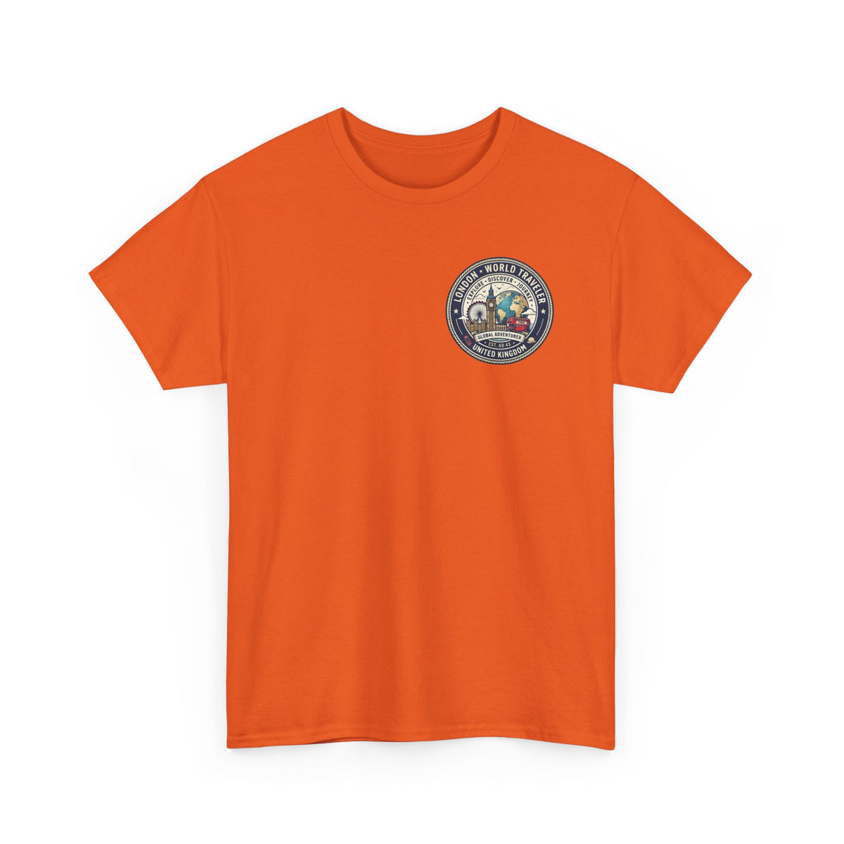 London World Traveler double sided graphics Unisex Heavy Cotton Tee