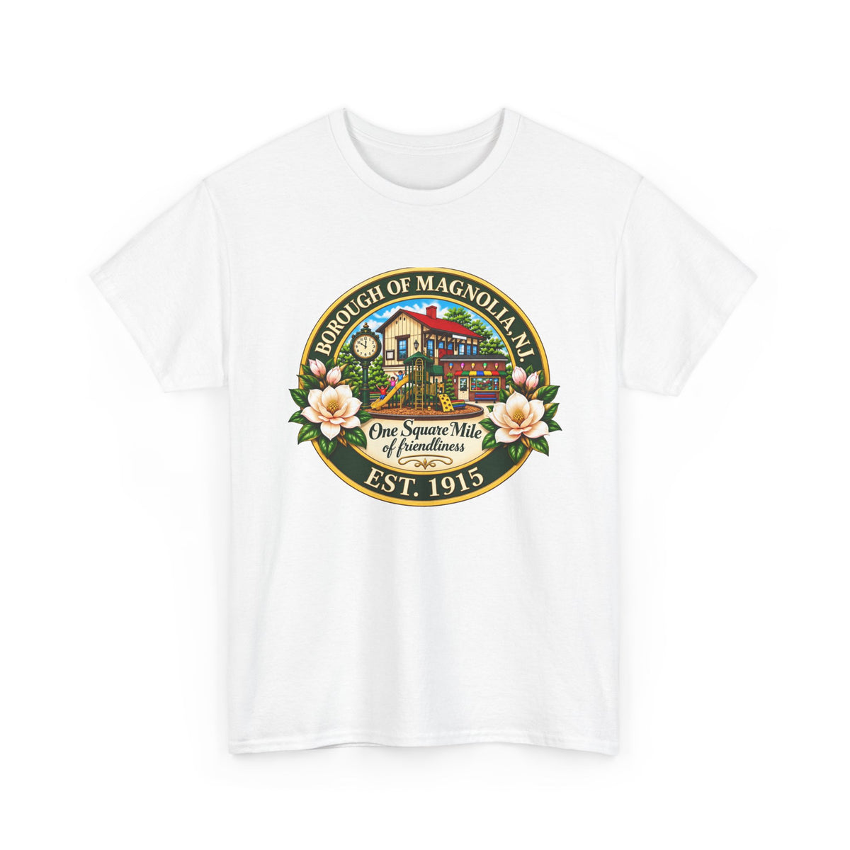 Magnolia, NJ Front Logo Unisex Heavy Cotton Tee